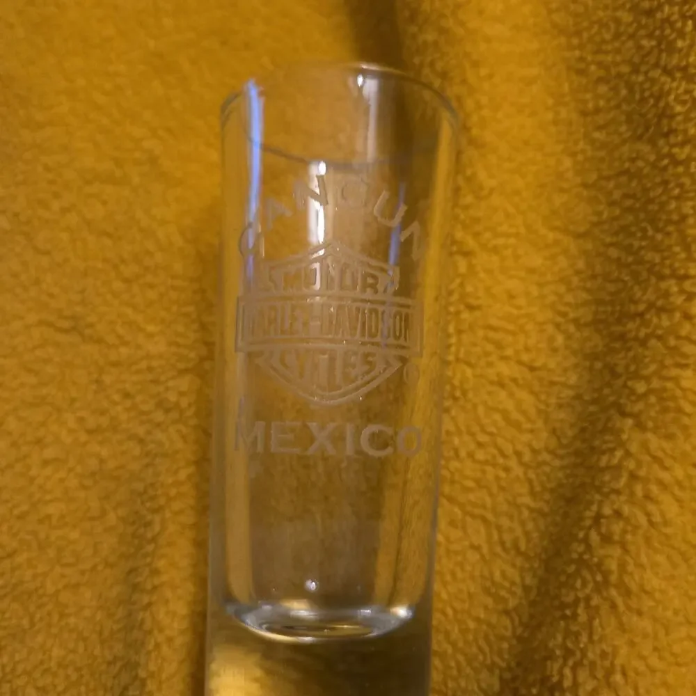 Vintage Harley Davidson CanCun Mexico shot/jigger/cordial glass